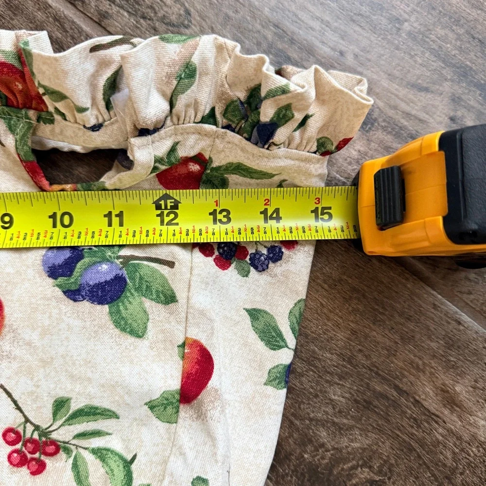 Longaberger Fruit Medley Medium Boardwalk Basket Ruffle Pocket Fabric Liner